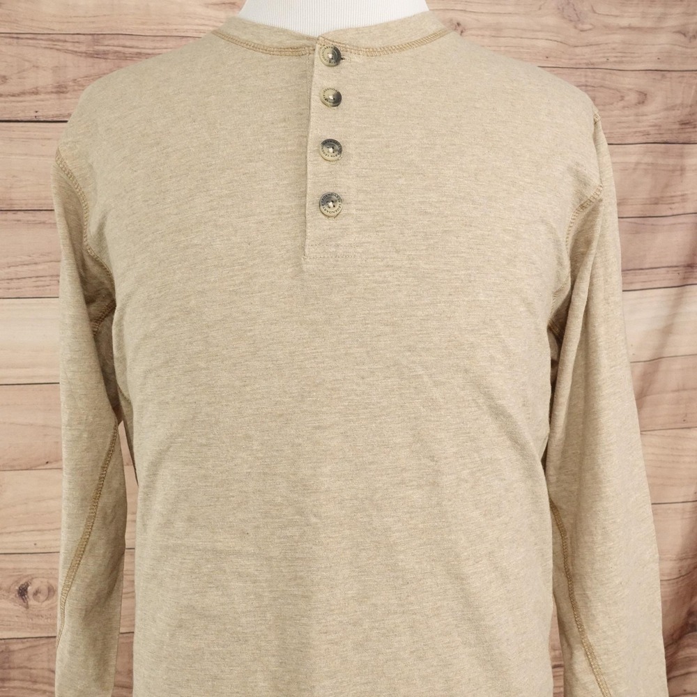 Legendary Whitetails Shirt Mens XL Beige Long Sleeve Henley Tagless Jersey Tee